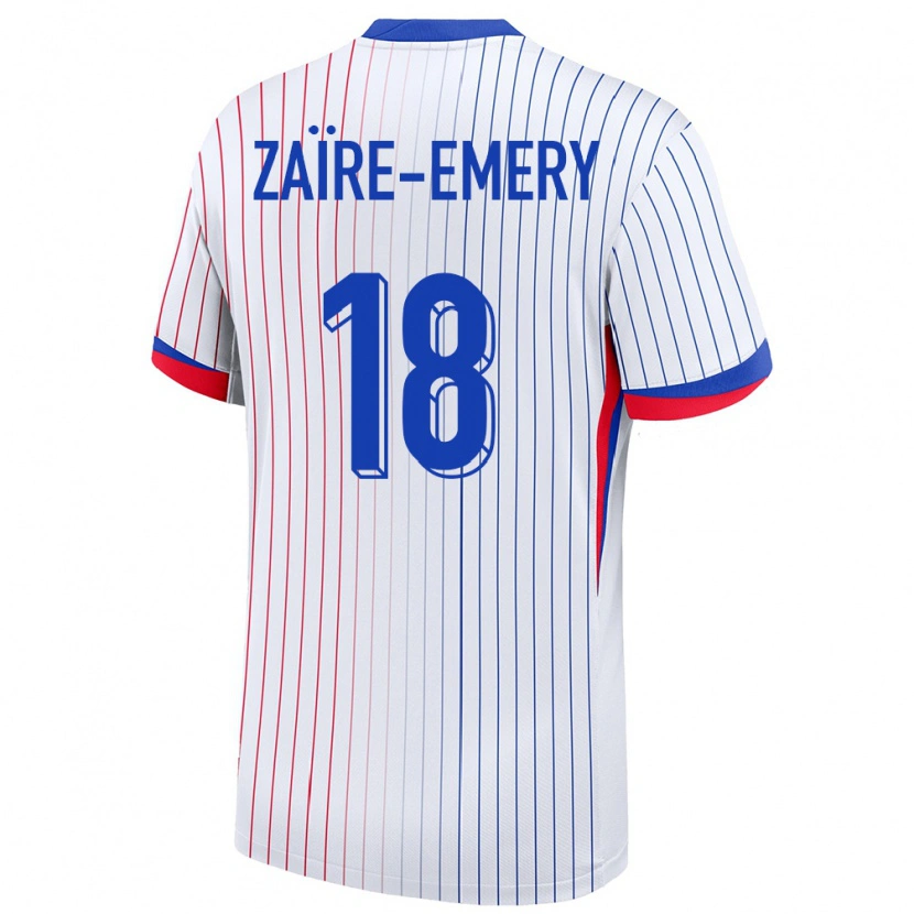 Danxen Women France Warren Zaïre-Emery #18 White Away Jersey 24-26 T-Shirt