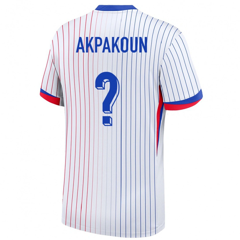 Danxen Women France Noé Akpakoun #0 White Away Jersey 24-26 T-Shirt