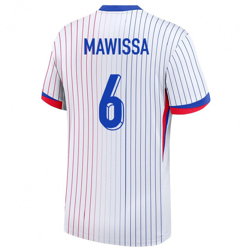 Danxen Women France Christian Mawissa #6 White Away Jersey 24-26 T-Shirt