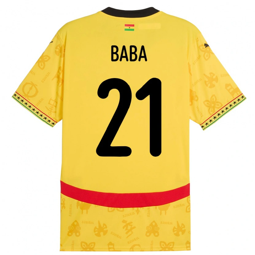 Danxen Women Ghana Iddrisu Baba #21 Yellow Away Jersey 24-26 T-Shirt