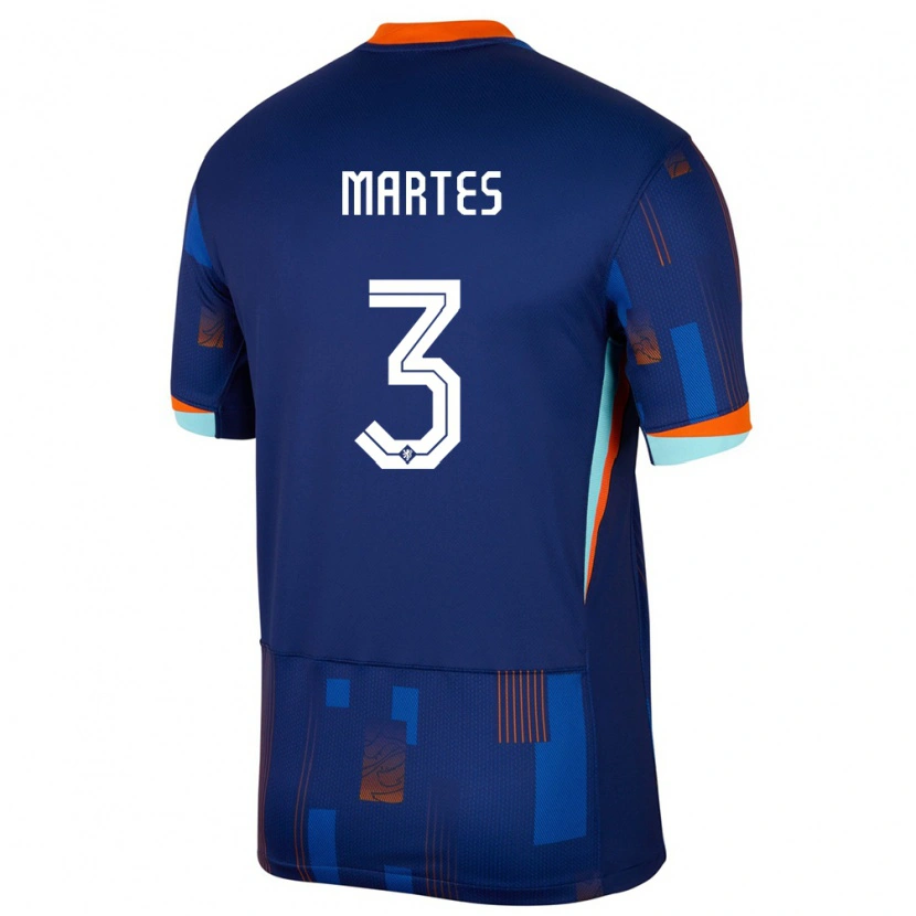 Danxen Women Netherlands Lushendry Martes #3 Blue Away Jersey 24-26 T-Shirt