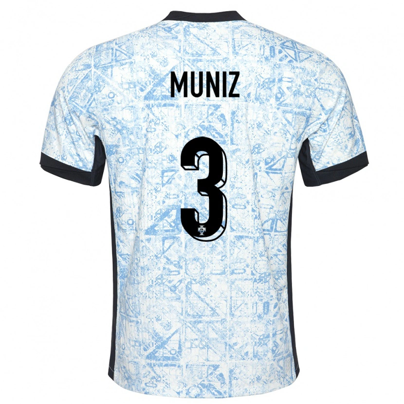 Danxen Women Portugal João Muniz #3 Cream Blue Away Jersey 24-26 T-Shirt