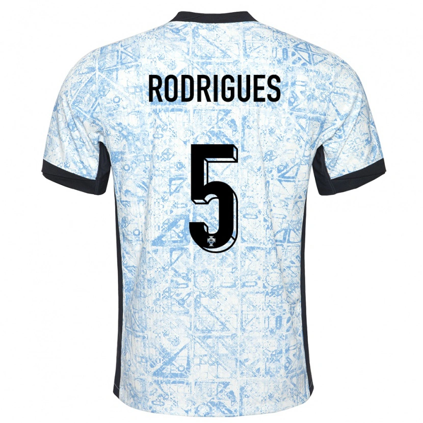 Danxen Women Portugal Rafa Rodrigues #5 Cream Blue Away Jersey 24-26 T-Shirt