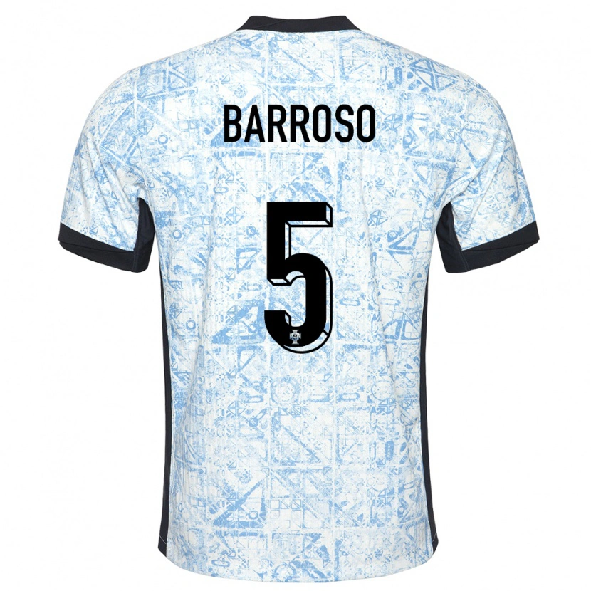 Danxen Women Portugal Leonardo Barroso #5 Cream Blue Away Jersey 24-26 T-Shirt