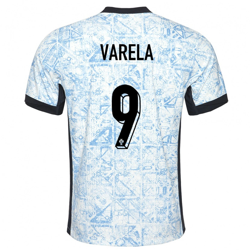 Danxen Women Portugal Gustavo Varela #9 Cream Blue Away Jersey 24-26 T-Shirt