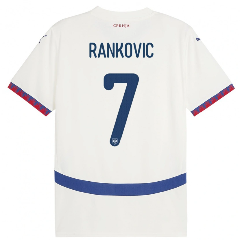 Danxen Women Serbia Djordje Rankovic #7 White Away Jersey 24-26 T-Shirt