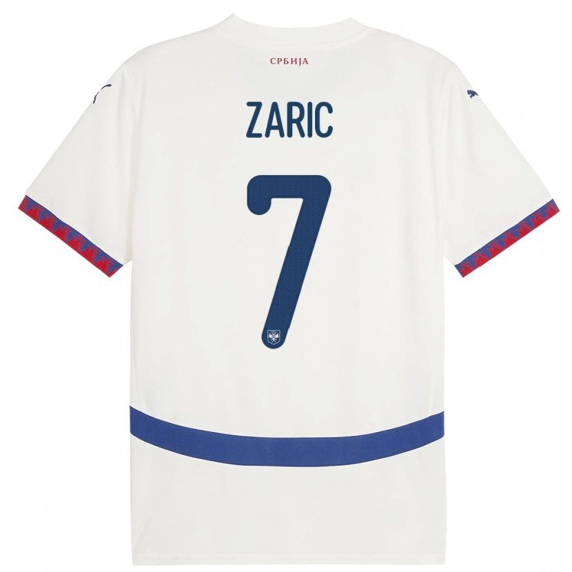 Danxen Women Serbia Luka Zaric #7 White Away Jersey 24-26 T-Shirt