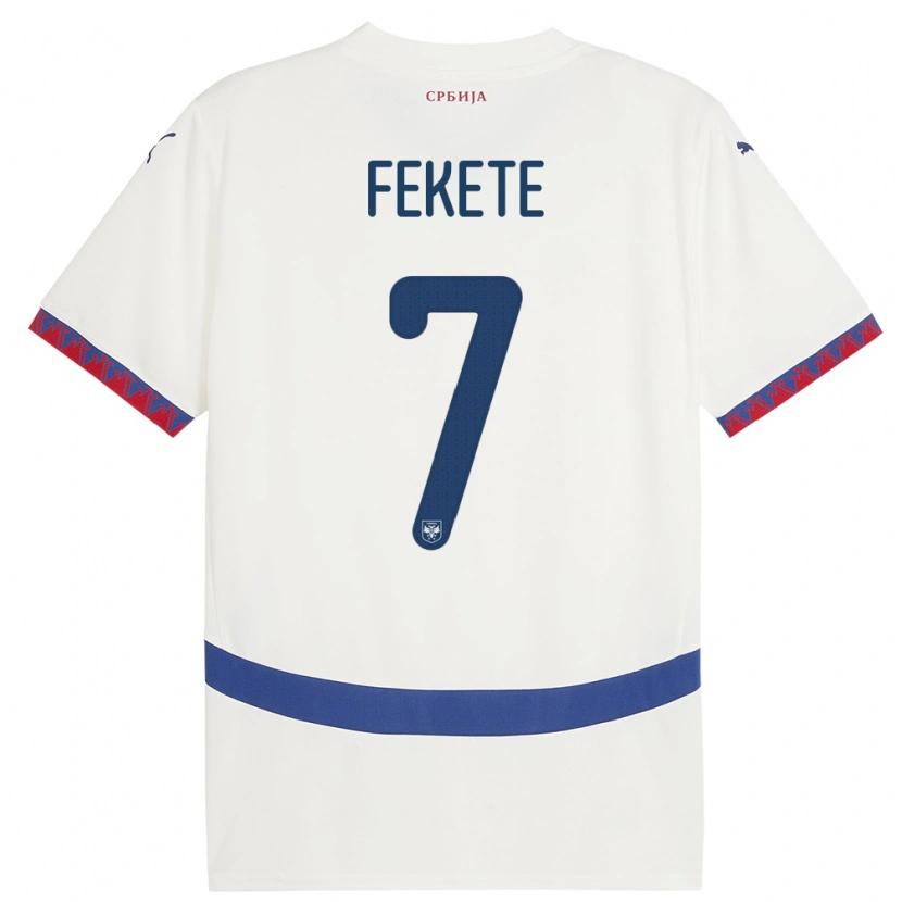 Danxen Women Serbia Danilo Fekete #7 White Away Jersey 24-26 T-Shirt