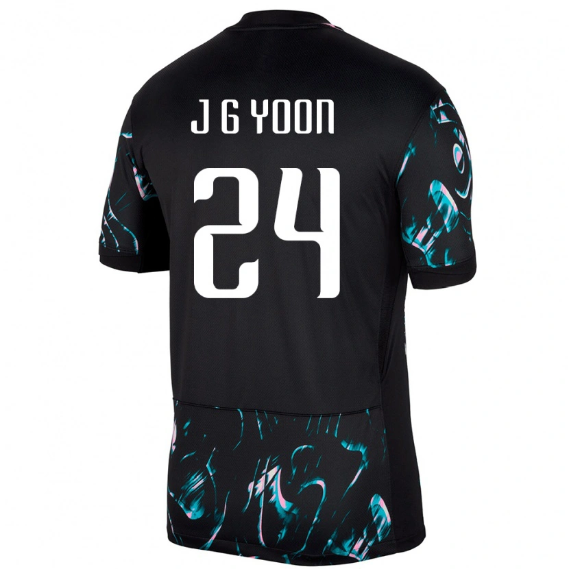 Danxen Women South Korea Jong-Gyu Yoon #24 Black Away Jersey 24-26 T-Shirt