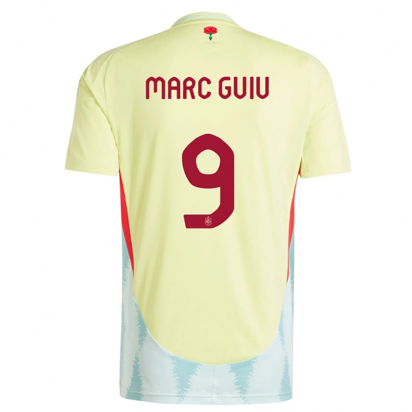 Danxen Women Spain Marc Guiu #9 Yellow Away Jersey 24-26 T-Shirt