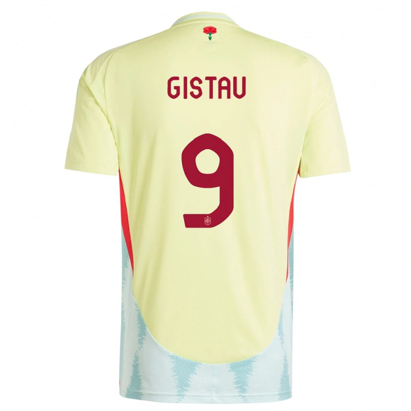 Danxen Women Spain Òscar Gistau #9 Yellow Away Jersey 24-26 T-Shirt