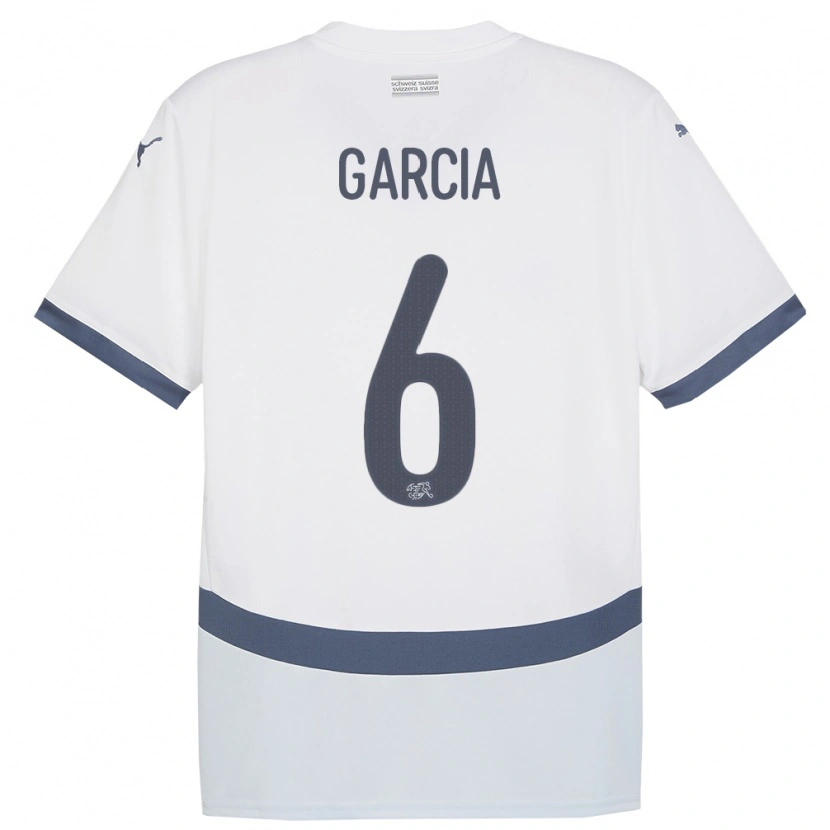 Danxen Women Switzerland Ulisses Garcia #6 White Away Jersey 24-26 T-Shirt