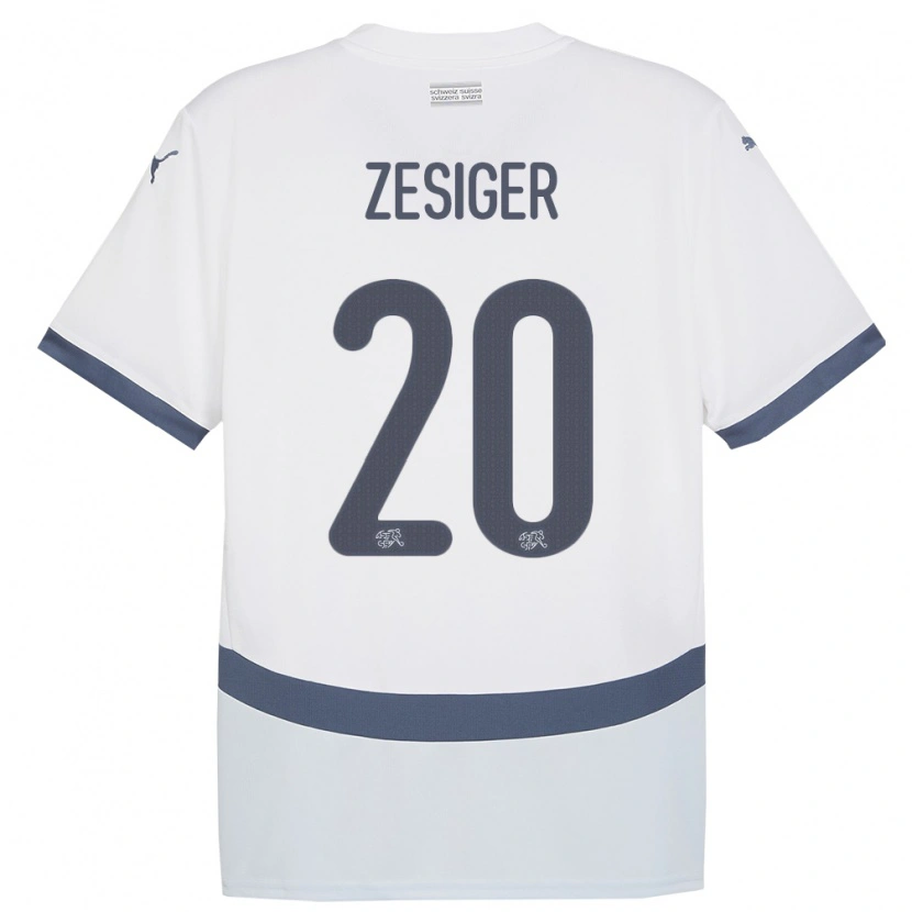 Danxen Women Switzerland Cédric Zesiger #20 White Away Jersey 24-26 T-Shirt