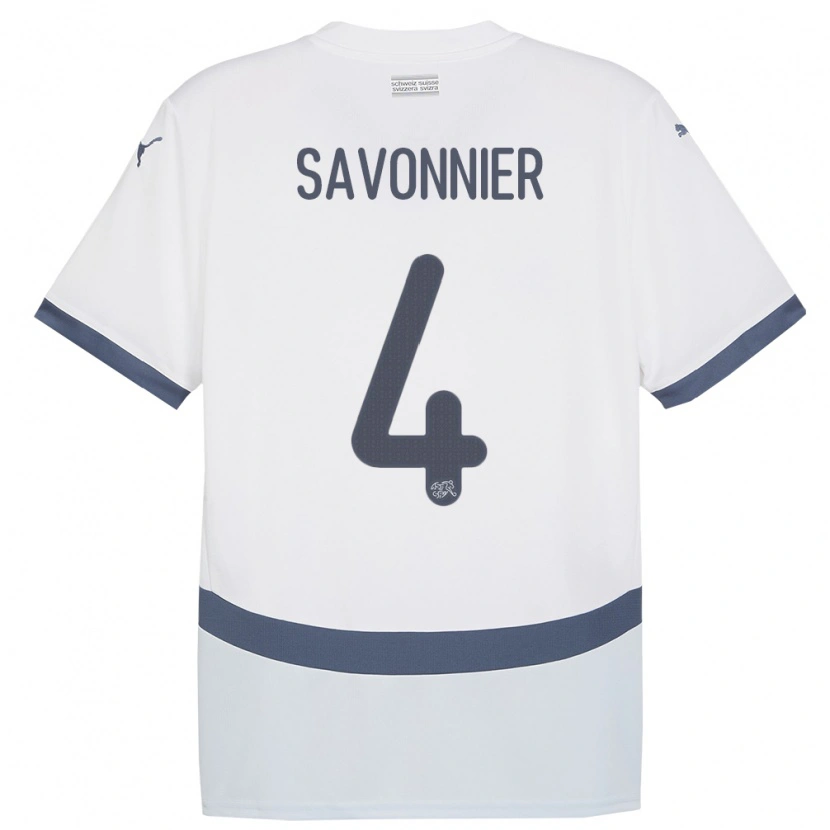 Danxen Women Switzerland Nelson Savonnier #4 White Away Jersey 24-26 T-Shirt