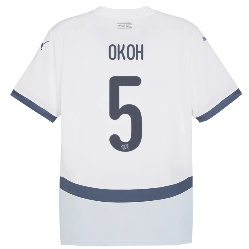 Danxen Women Switzerland Bryan Okoh #5 White Away Jersey 24-26 T-Shirt