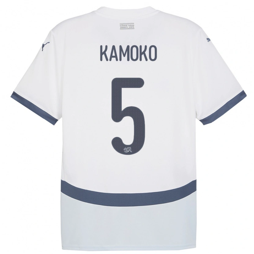 Danxen Women Switzerland Elohim Kamoko #5 White Away Jersey 24-26 T-Shirt