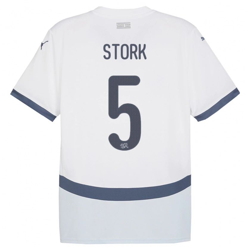 Danxen Women Switzerland Gian Stork #5 White Away Jersey 24-26 T-Shirt