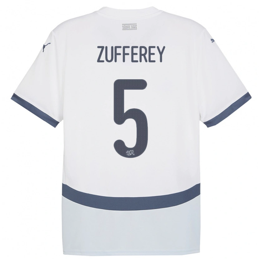 Danxen Women Switzerland Gil Zufferey #5 White Away Jersey 24-26 T-Shirt