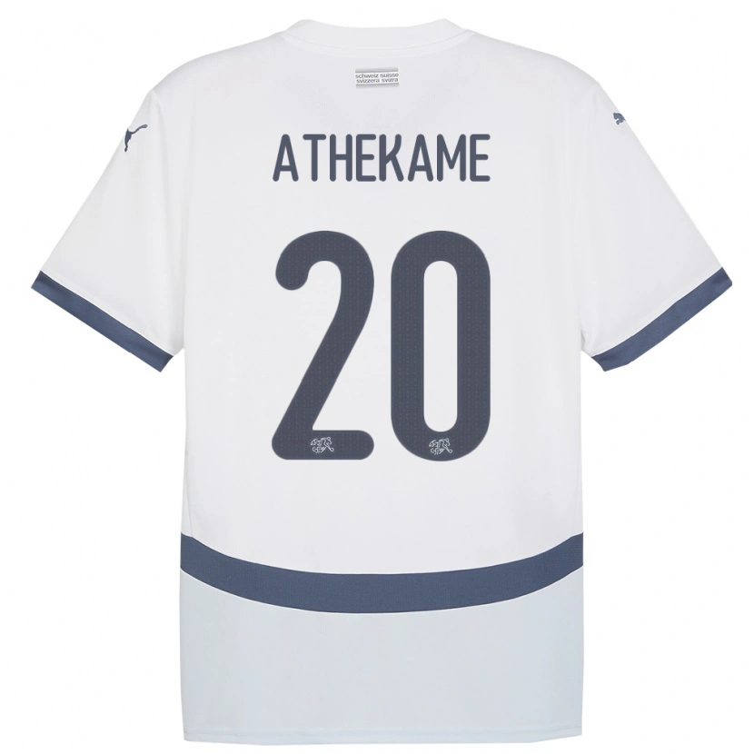 Danxen Women Switzerland Zachary Athekame #20 White Away Jersey 24-26 T-Shirt