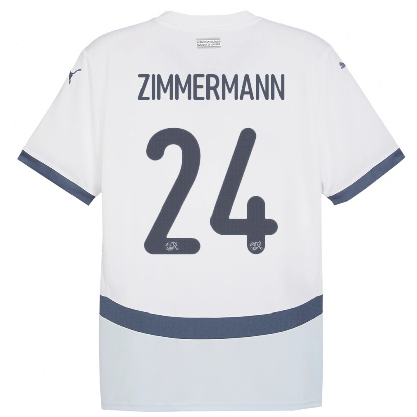 Danxen Women Switzerland Mio Zimmermann #24 White Away Jersey 24-26 T-Shirt