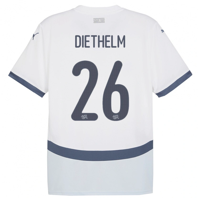 Danxen Women Switzerland Thierry Diethelm #26 White Away Jersey 24-26 T-Shirt