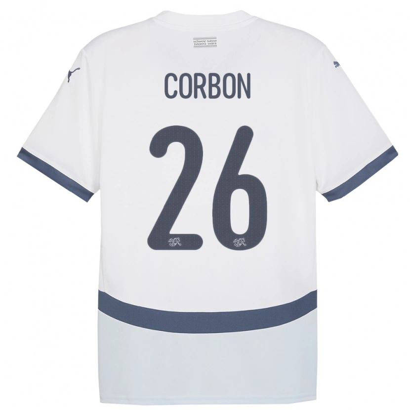 Danxen Women Switzerland Max Corbon #26 White Away Jersey 24-26 T-Shirt