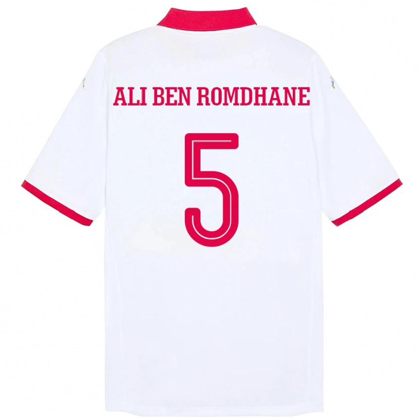 Danxen Women Tunisia Mohamed Ali Ben Romdhane #5 White Away Jersey 24-26 T-Shirt