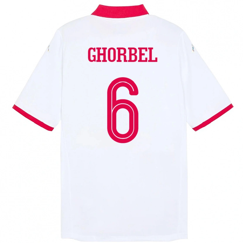 Danxen Women Tunisia Mahmoud Ghorbel #6 White Away Jersey 24-26 T-Shirt