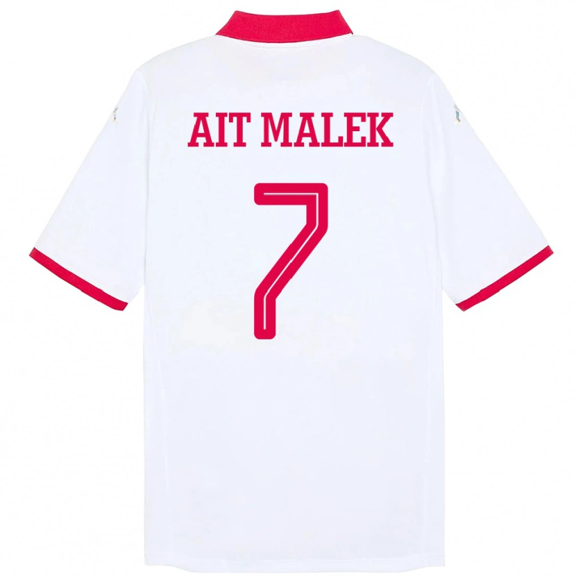 Danxen Women Tunisia Bilel Aït Malek #7 White Away Jersey 24-26 T-Shirt