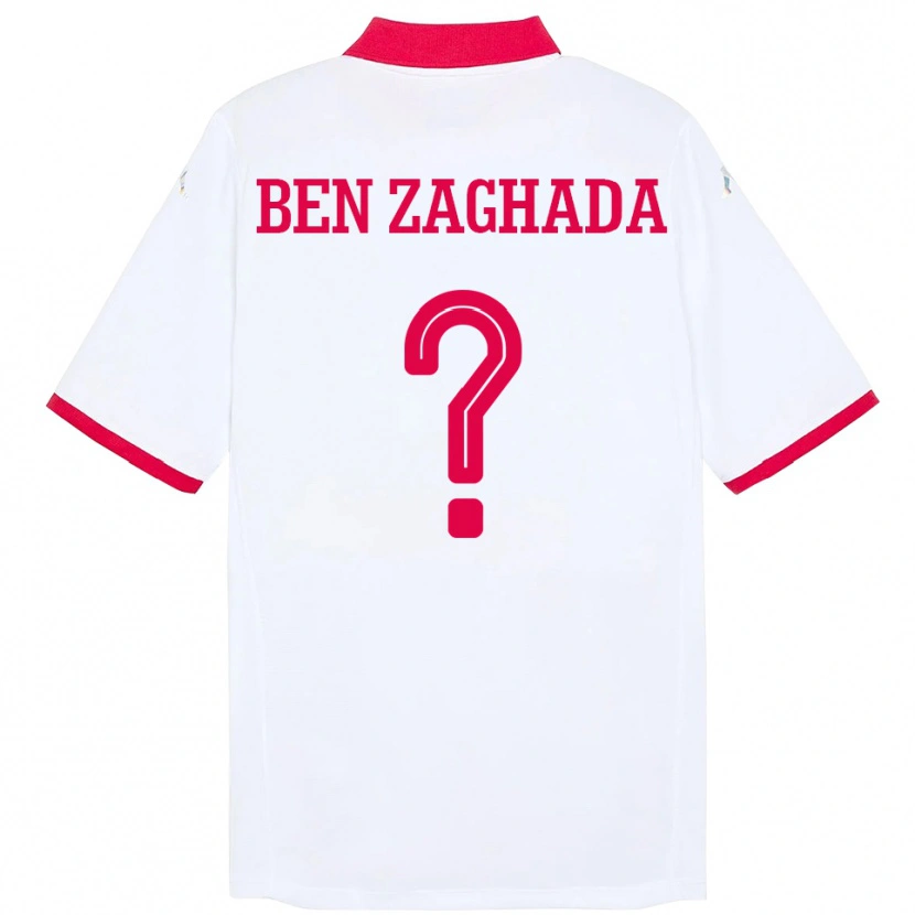 Danxen Women Tunisia Mohamed Amine Ben Zaghada #0 White Away Jersey 24-26 T-Shirt