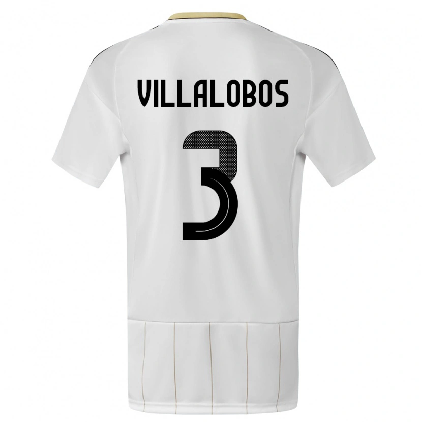 Danxen Women Costa Rica Guillermo Villalobos #3 White Away Jersey 24-26 T-Shirt