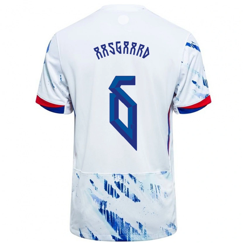 Danxen Women Norway Thelo Aasgaard #6 White Blue Away Jersey 24-26 T-Shirt