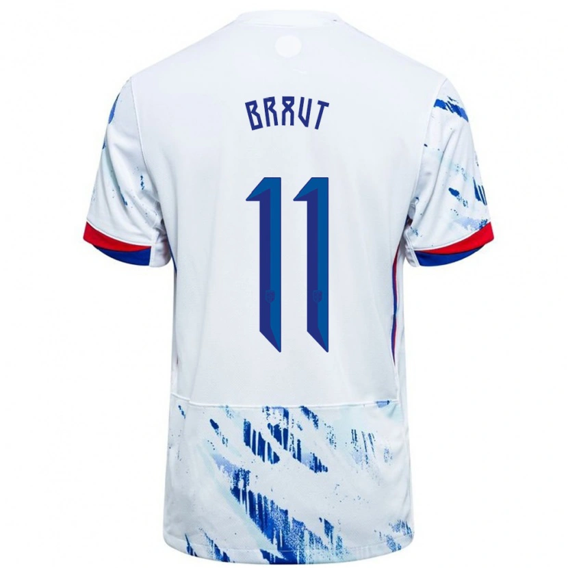 Danxen Women Norway Daniel Braut #11 White Blue Away Jersey 24-26 T-Shirt