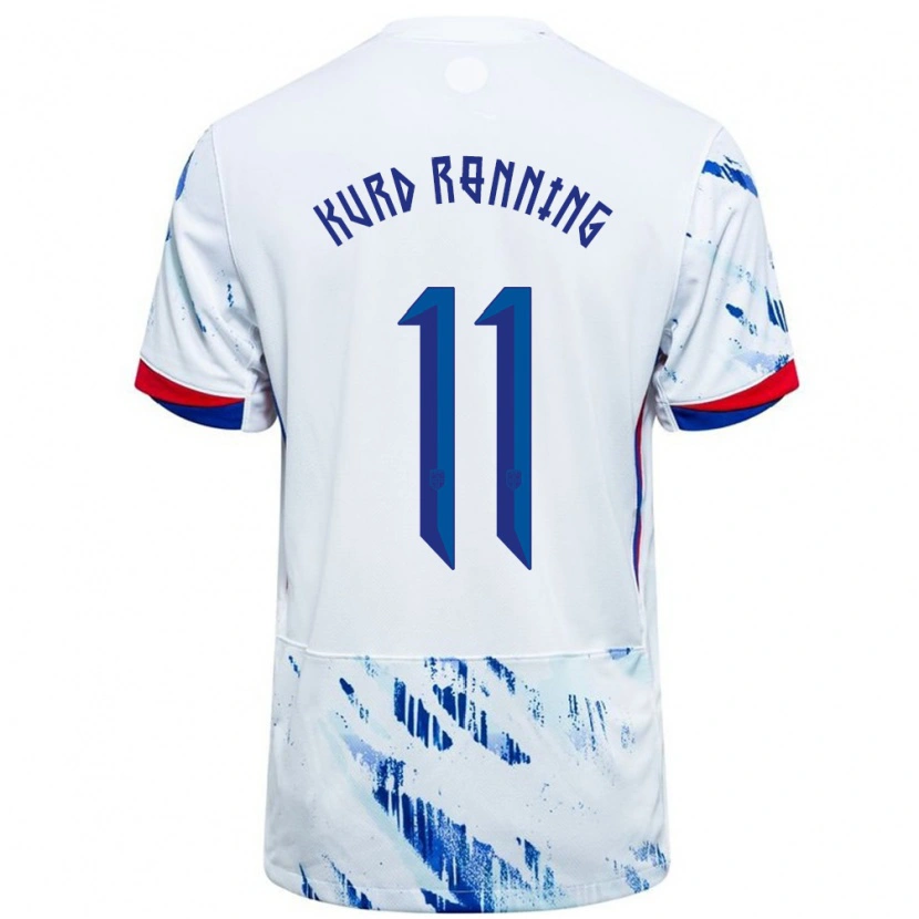 Danxen Women Norway Adrian Kurd Rønning #11 White Blue Away Jersey 24-26 T-Shirt