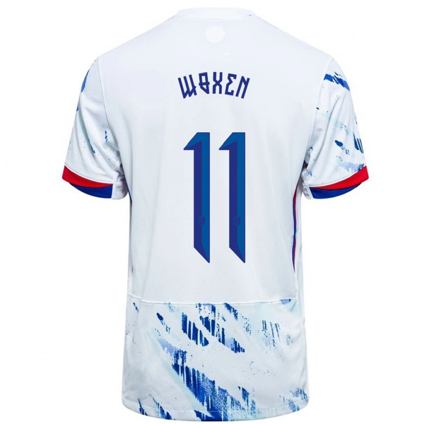 Danxen Women Norway Harald Woxen #11 White Blue Away Jersey 24-26 T-Shirt