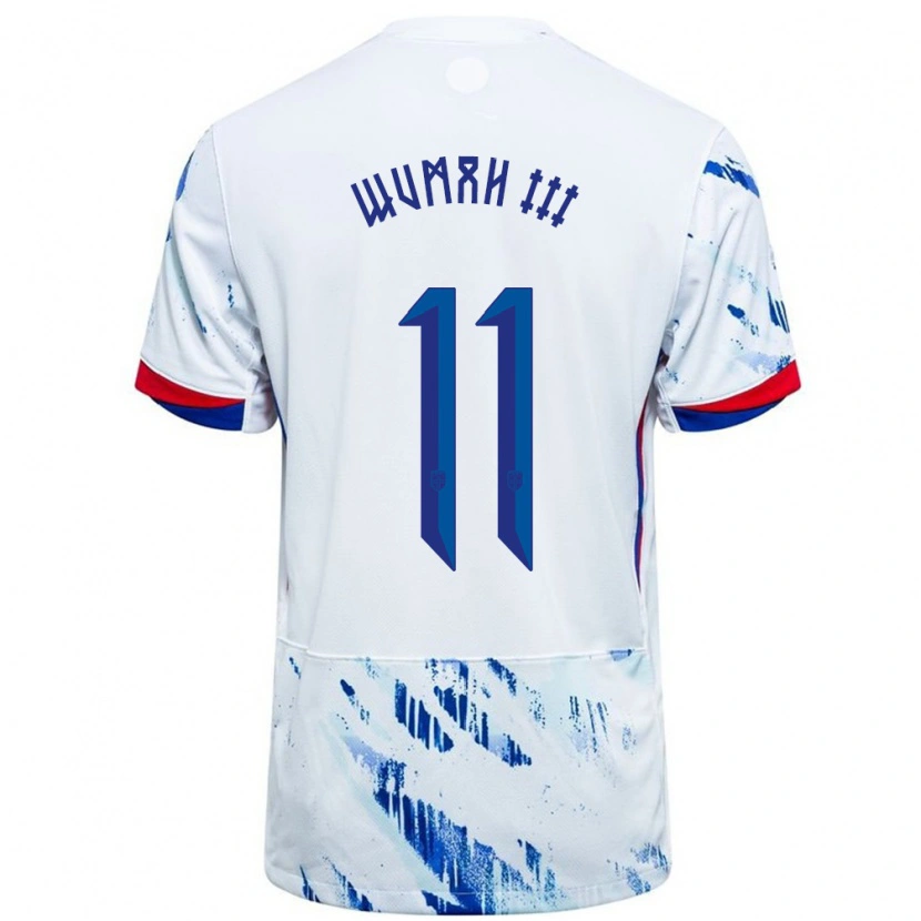 Danxen Women Norway Edward Wumah Iii #11 White Blue Away Jersey 24-26 T-Shirt