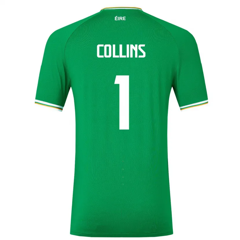 Danxen Kid Ireland Joe Collins #1 Green Home Jersey 24-26 T-Shirt