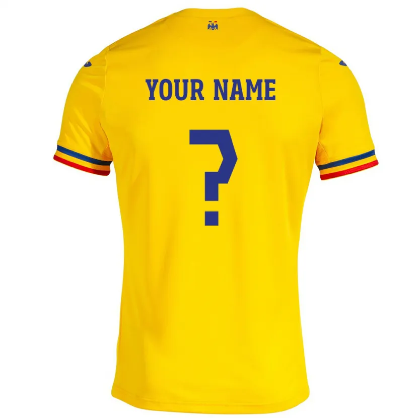 Danxen Kid Romania Your Name #0 Yellow Home Jersey 24-26 T-Shirt