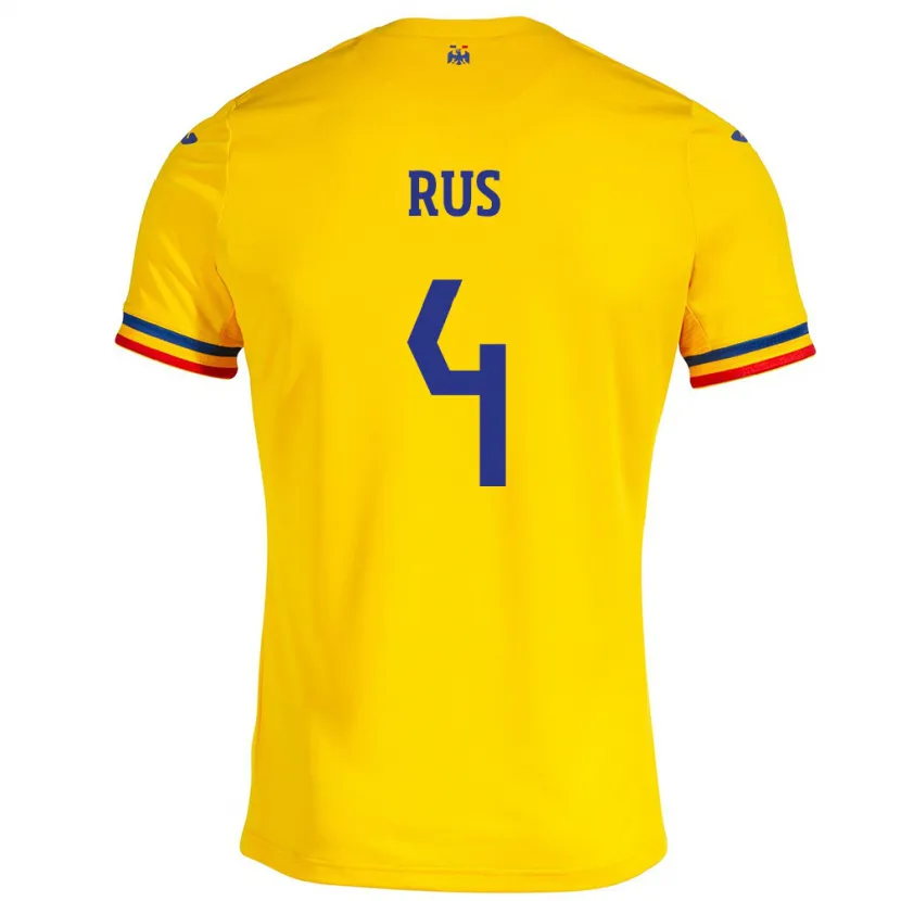 Danxen Kid Romania Adrian Rus #4 Yellow Home Jersey 24-26 T-Shirt