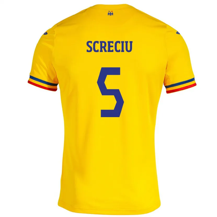 Danxen Kid Romania Vladimir Screciu #5 Yellow Home Jersey 24-26 T-Shirt