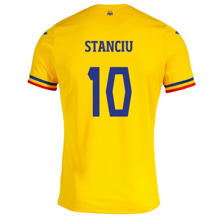 Danxen Kid Romania Nicolae Stanciu #10 Yellow Home Jersey 24-26 T-Shirt