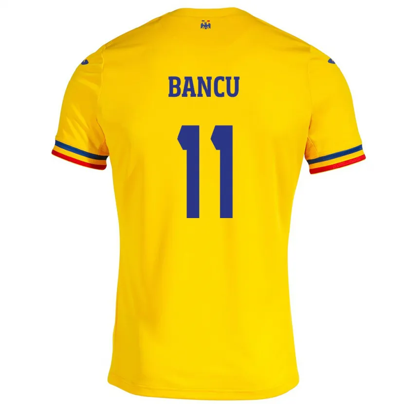 Danxen Kid Romania Nicuşor Bancu #11 Yellow Home Jersey 24-26 T-Shirt