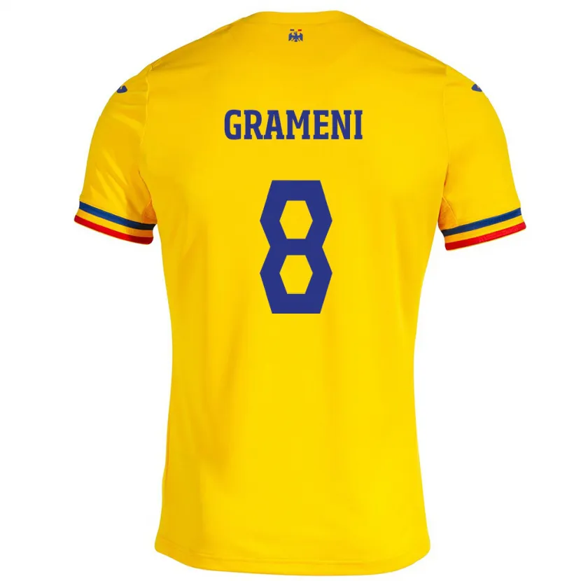 Danxen Kid Romania Constantin Grameni #8 Yellow Home Jersey 24-26 T-Shirt