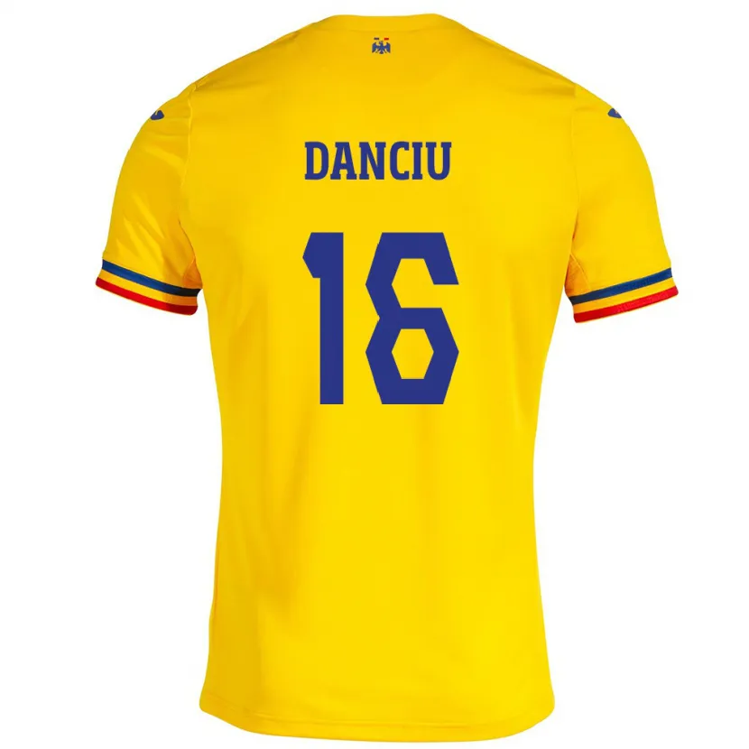 Danxen Kid Romania Marian Danciu #16 Yellow Home Jersey 24-26 T-Shirt