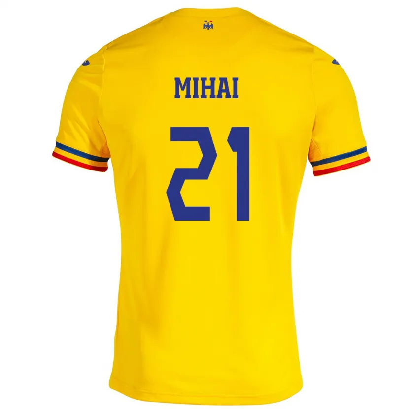 Danxen Kid Romania Cristian Mihai #21 Yellow Home Jersey 24-26 T-Shirt