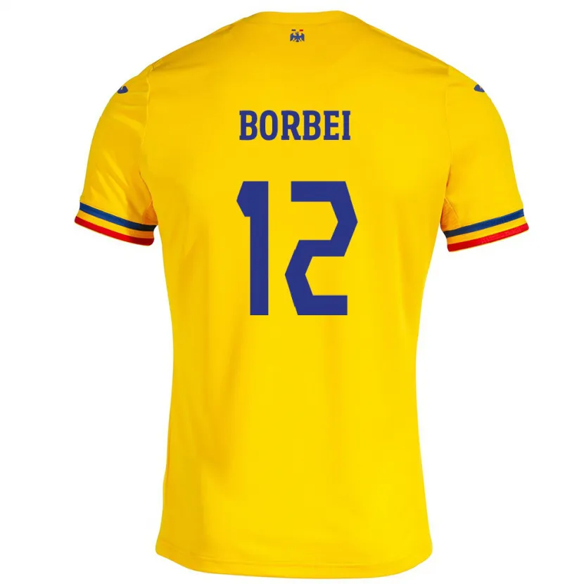 Danxen Kid Romania Alexandru Borbei #12 Yellow Home Jersey 24-26 T-Shirt