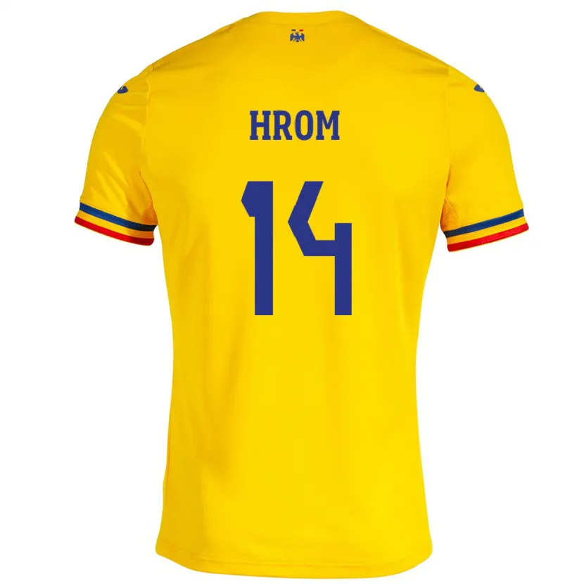 Danxen Kid Romania Darian Hrom #14 Yellow Home Jersey 24-26 T-Shirt