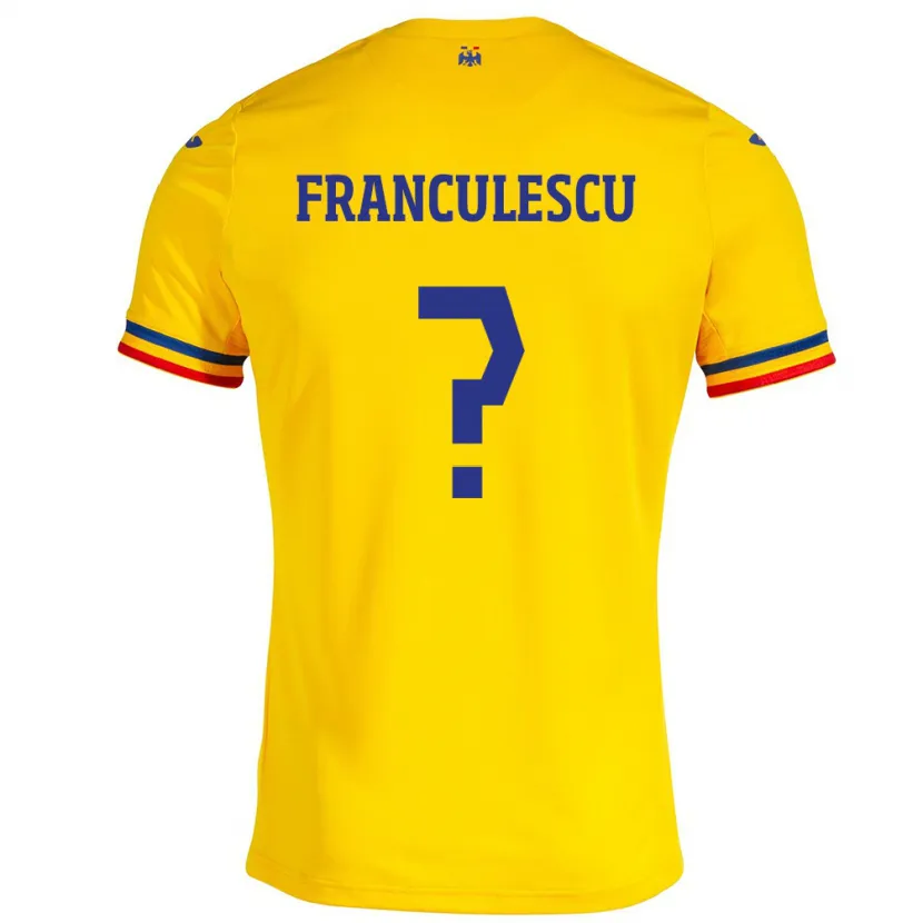 Danxen Kid Romania Adrian Frânculescu #0 Yellow Home Jersey 24-26 T-Shirt