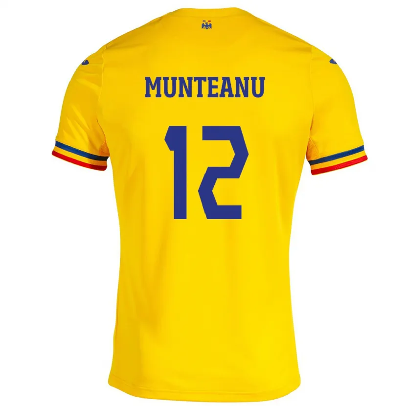 Danxen Kid Romania Rafael Munteanu #12 Yellow Home Jersey 24-26 T-Shirt