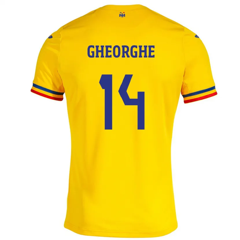 Danxen Kid Romania Costyn Gheorghe #14 Yellow Home Jersey 24-26 T-Shirt